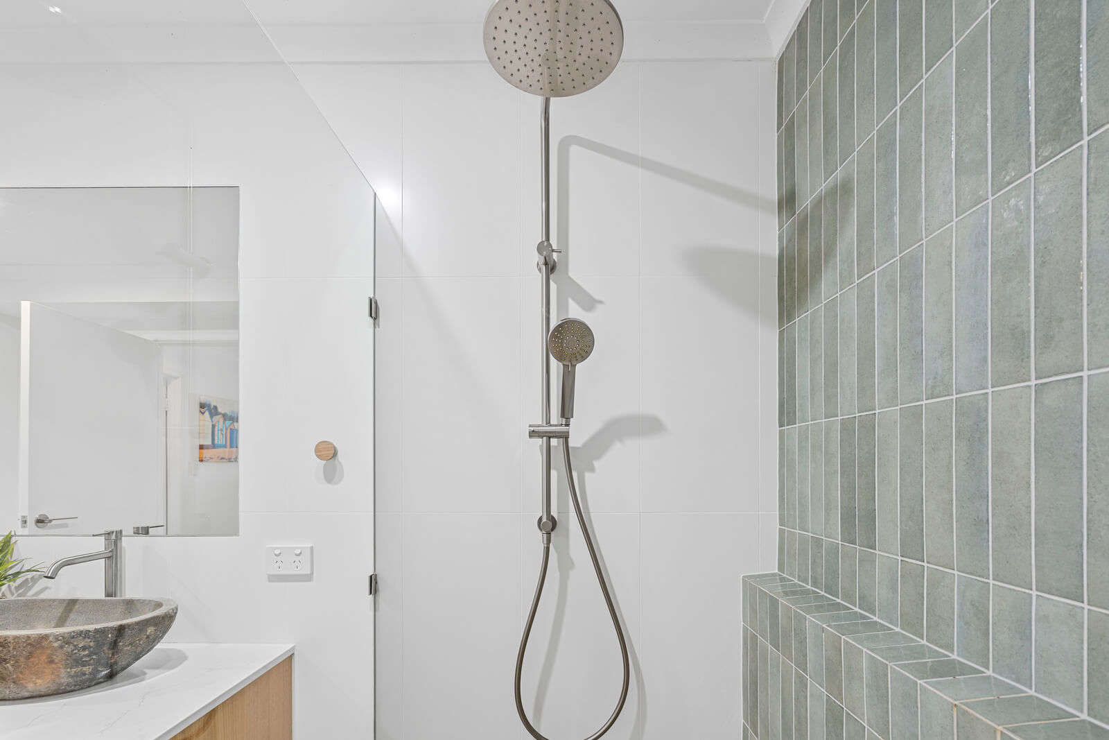 Family bathroom with modern tiles and clean design