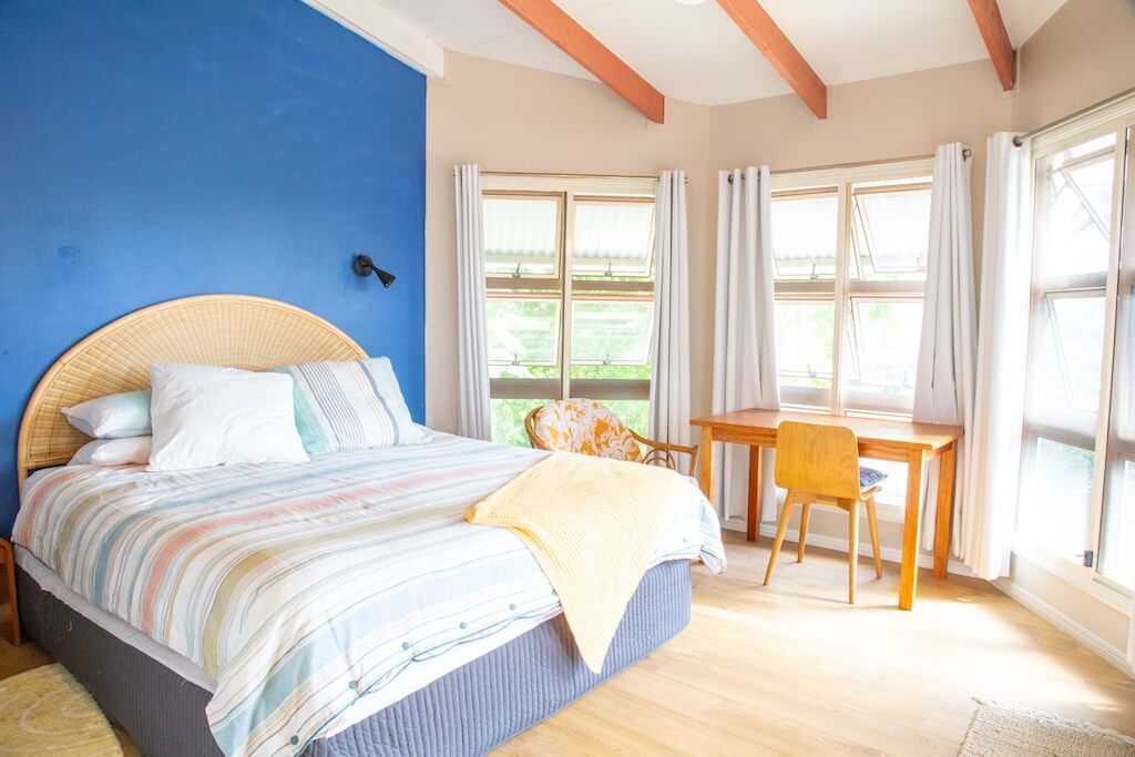 Tramican well lit bedroom with buges windows
