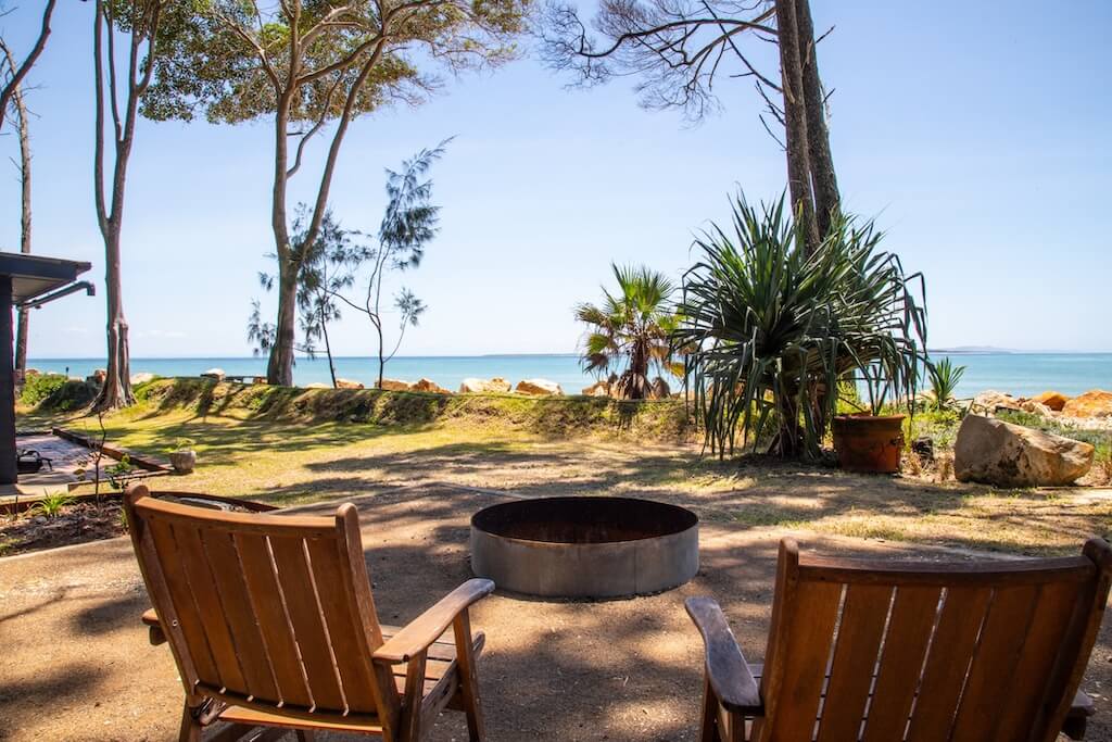 Old Ballow outdoor seating by the beach