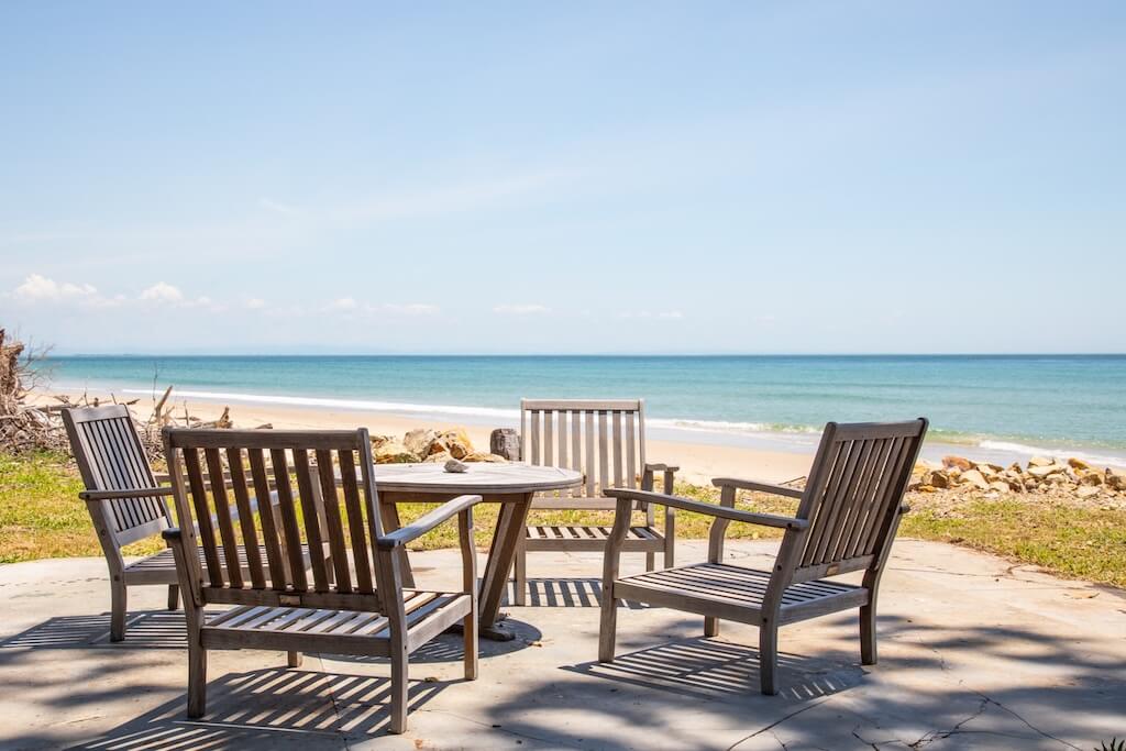 Old Ballow Outdoor chairs by the beach
