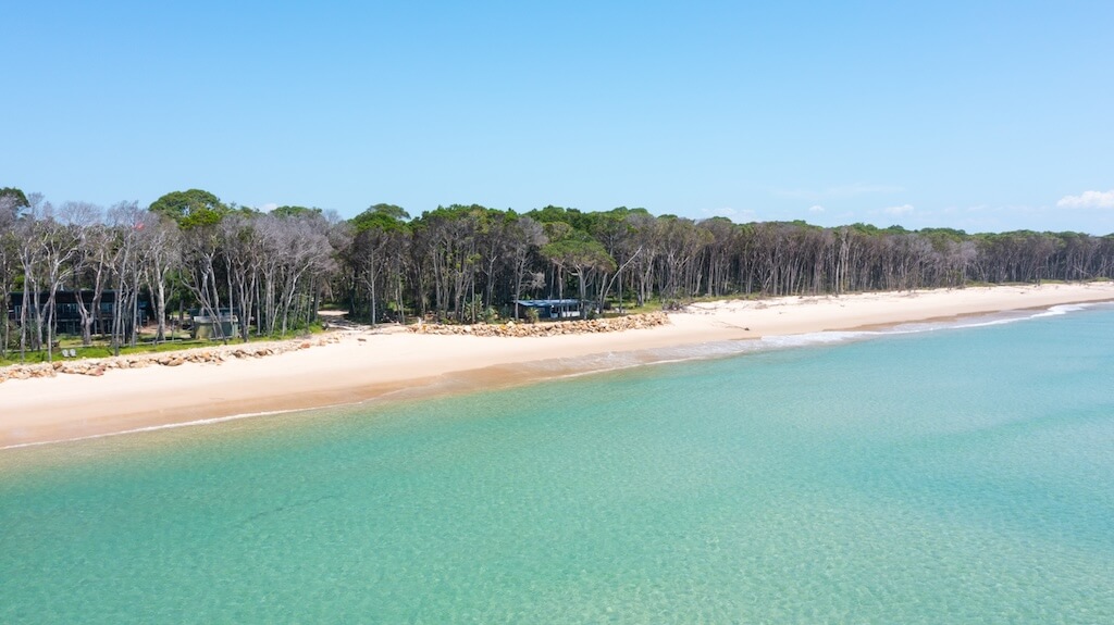 Old Ballow Aerial view of quiet beach