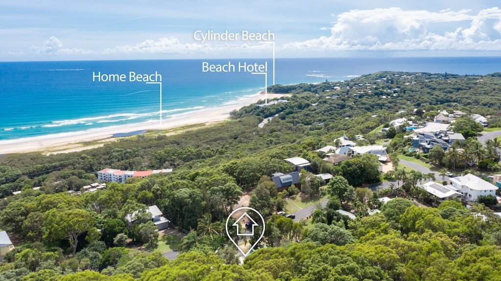 Aerial coastal view Cylinder Beach Home Beach Point Lookout