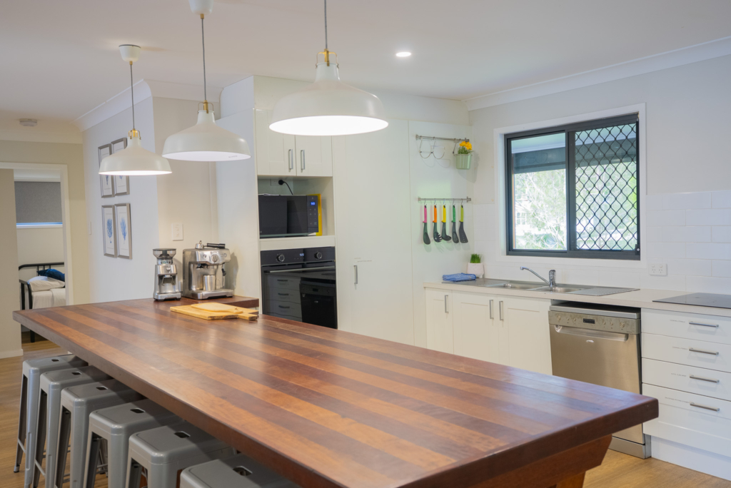 Coastal home accommodation kitchen Amity Escape Millers Lane