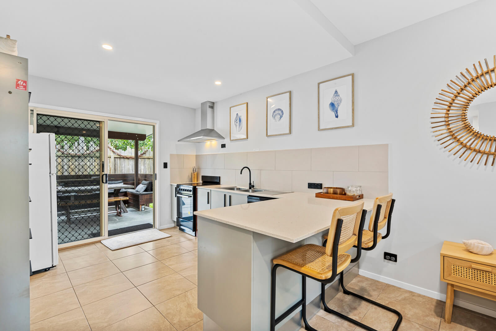 Holiday kitchen with ample storage and cooking essentials