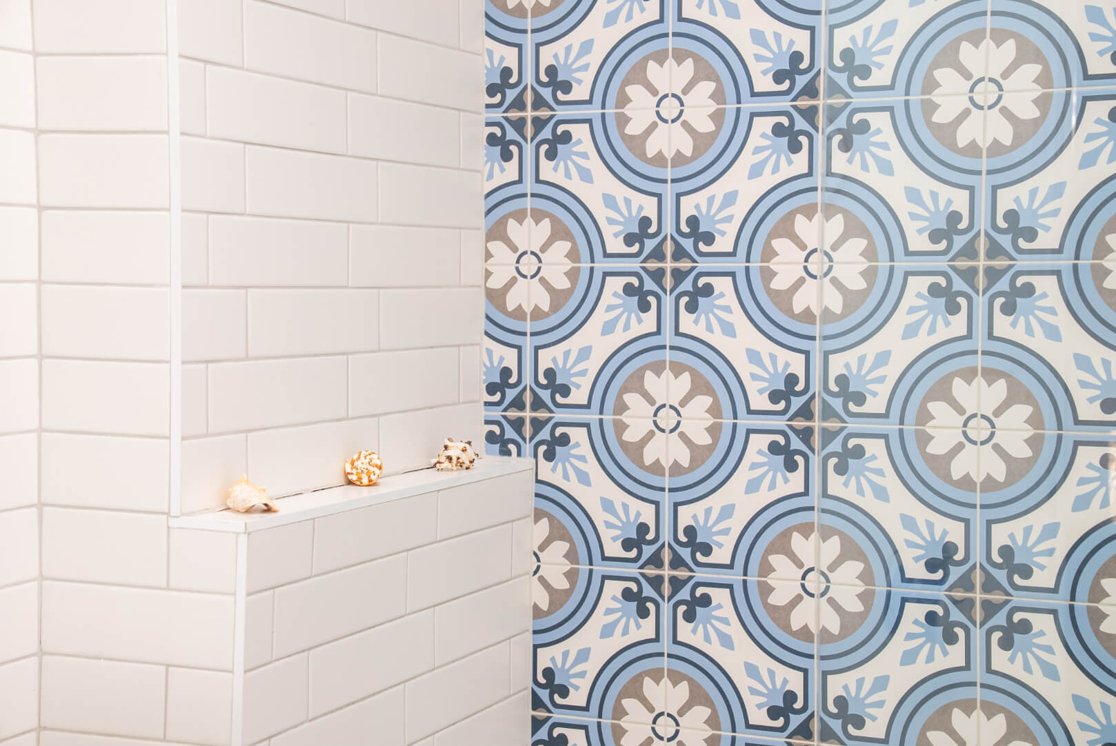 White bathroom with bright finish and tidy layout