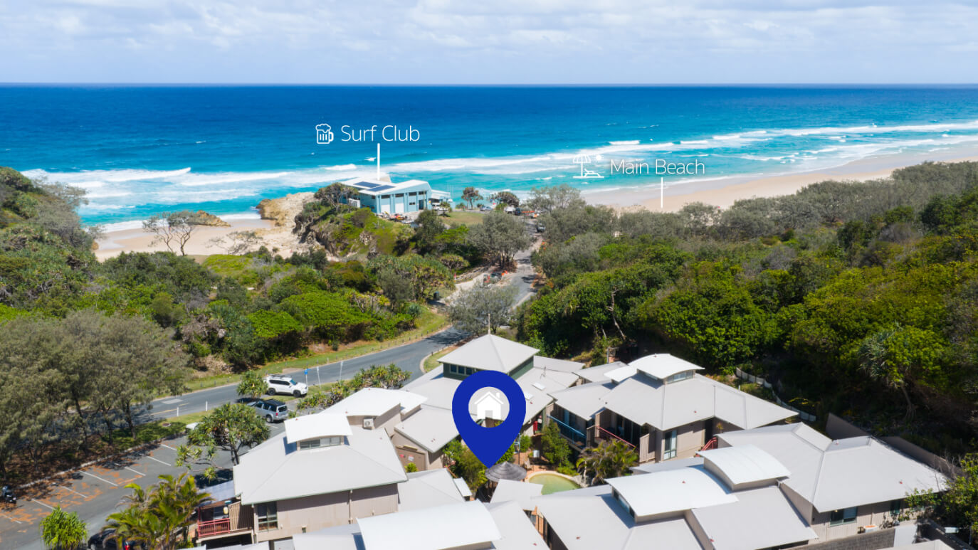 Elevated island view from the beach house