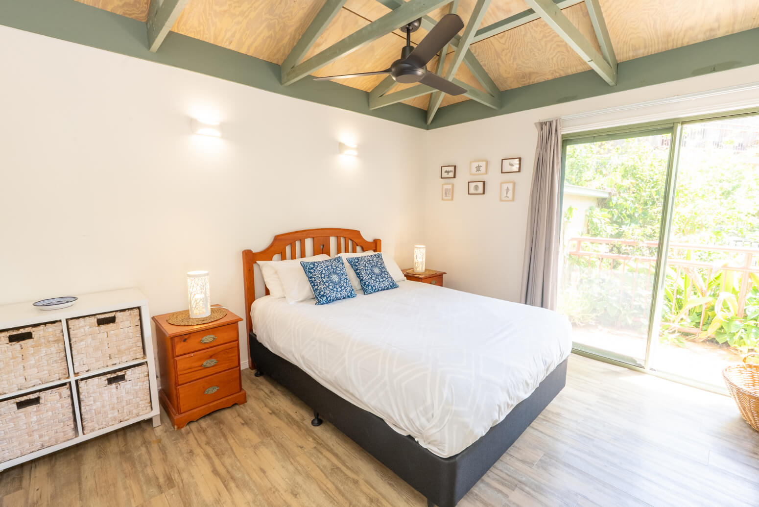 Bedroom opening to a private garden area