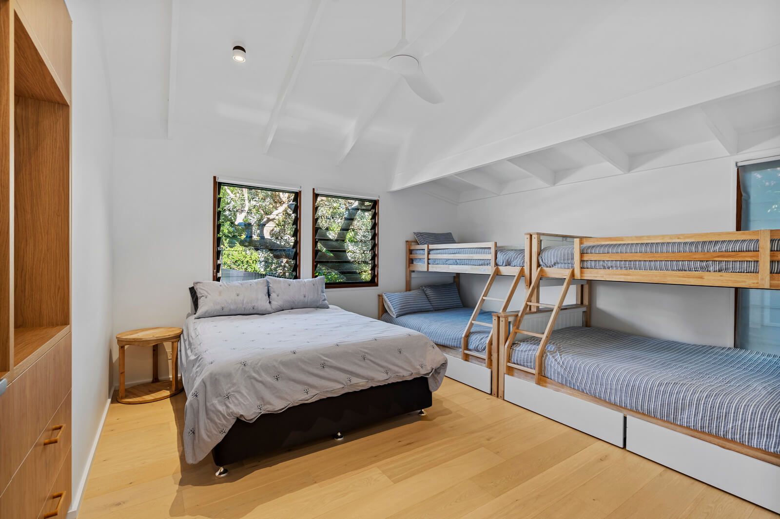 Coastal home accommodation bedroom with ocean views Point Lookout