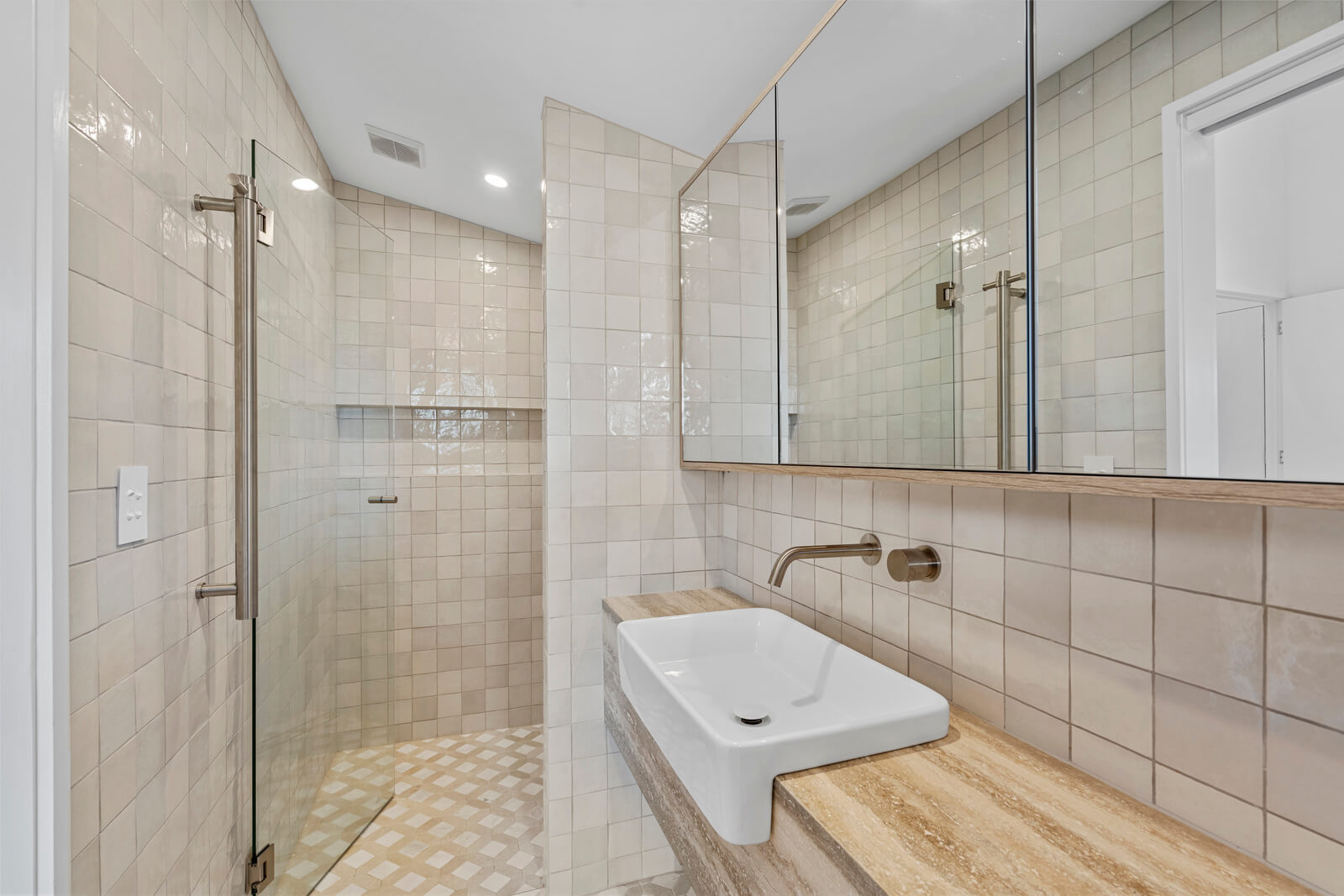 Coastal home accommodation modern bathroom vanity Point Lookout