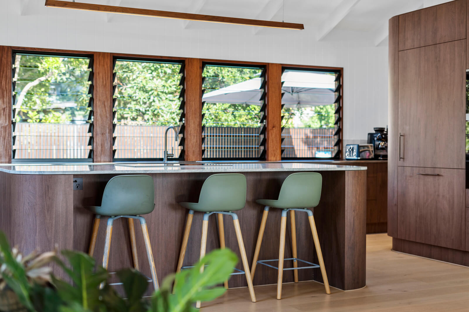 Coastal home accommodation dining area with ocean outlook