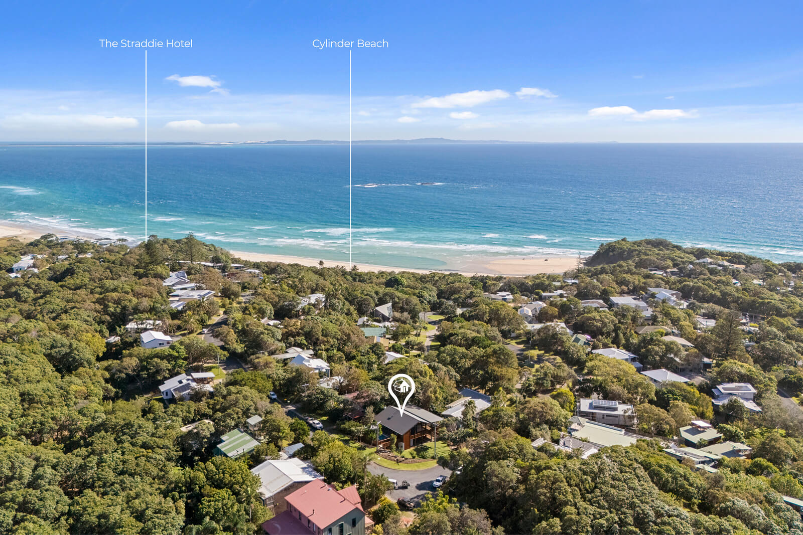 Coastal home accommodation aerial ocean views Point Lookout