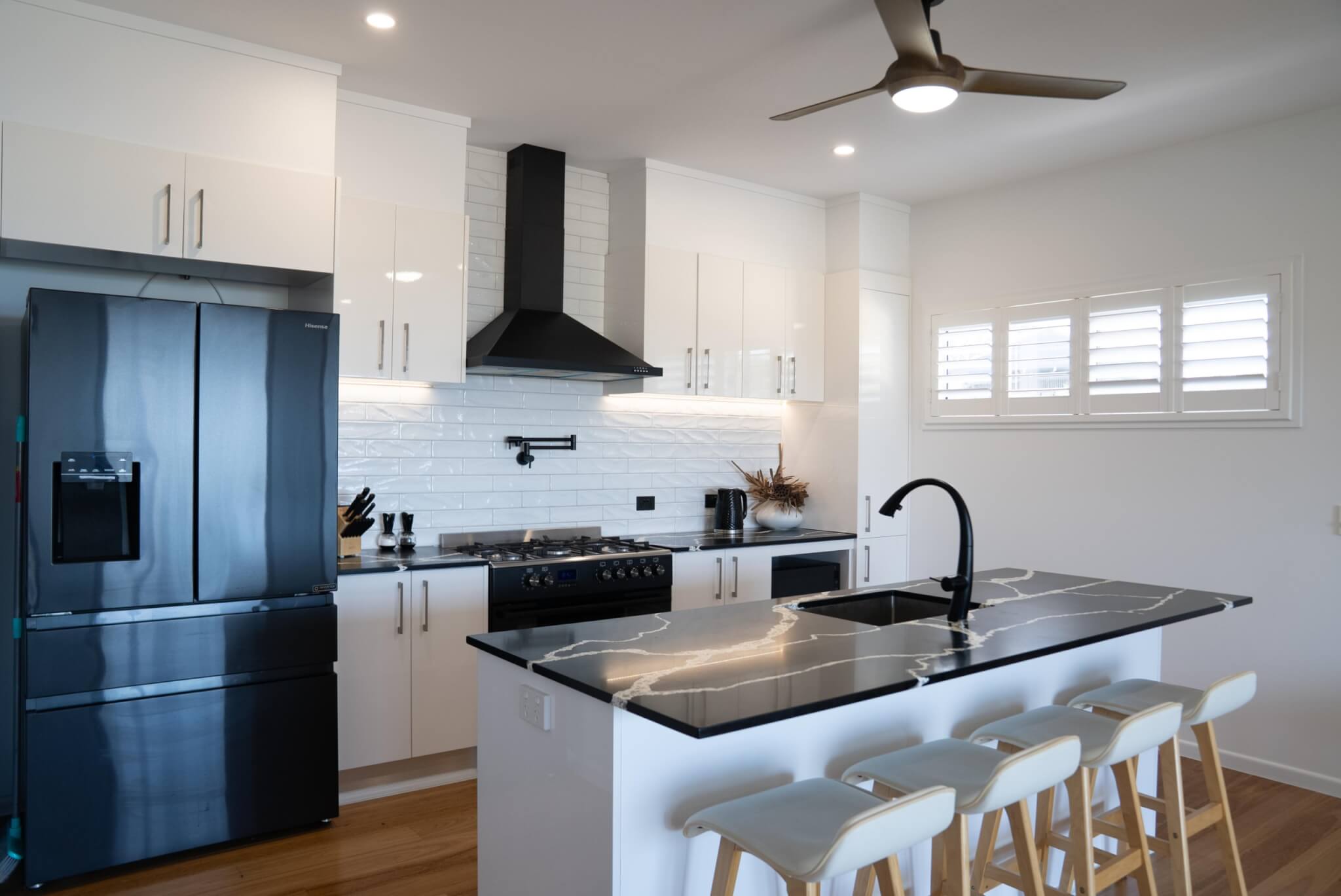 Coastal home accommodation modern living area Stradbroke