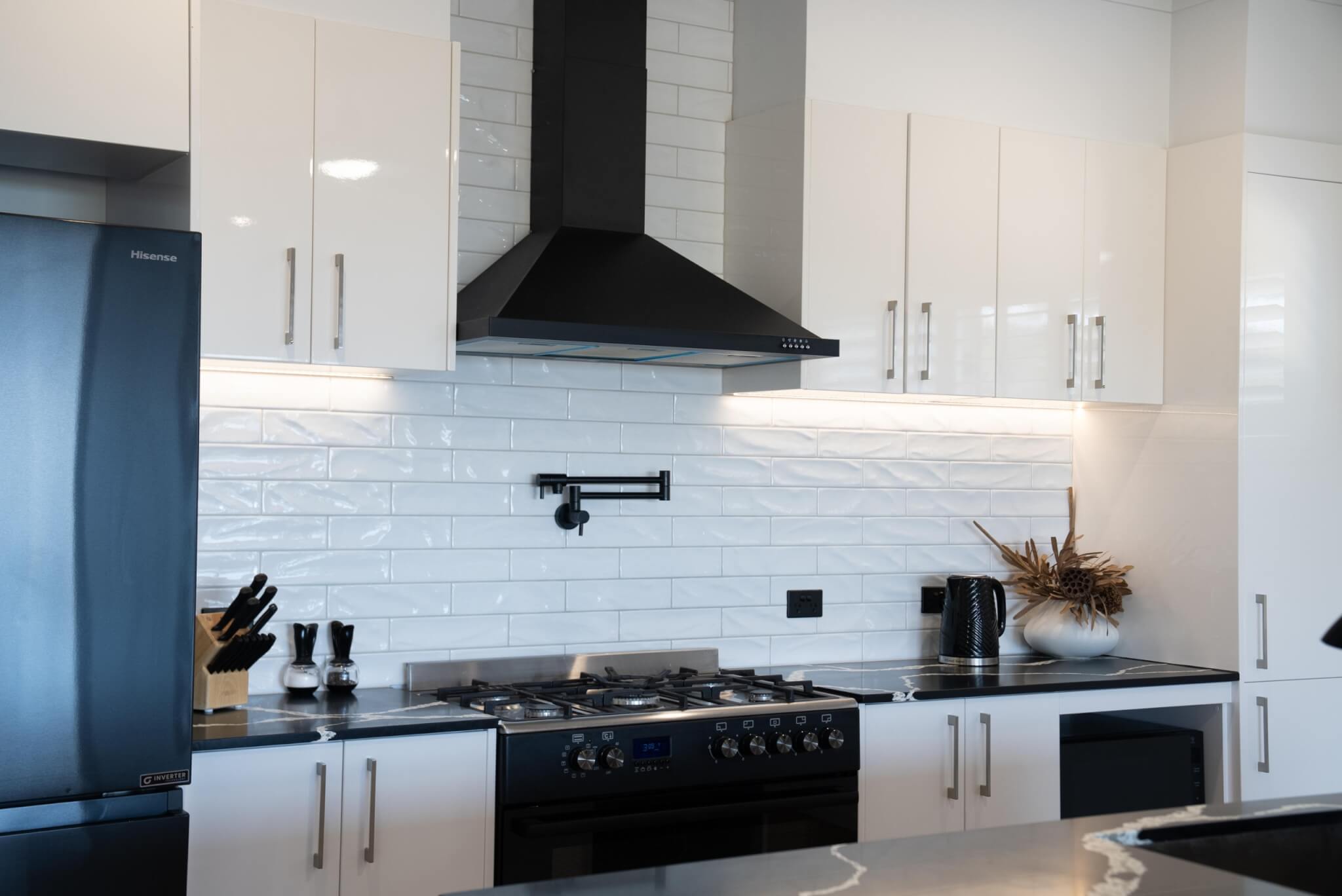 Coastal home accommodation contemporary kitchen Stradbroke