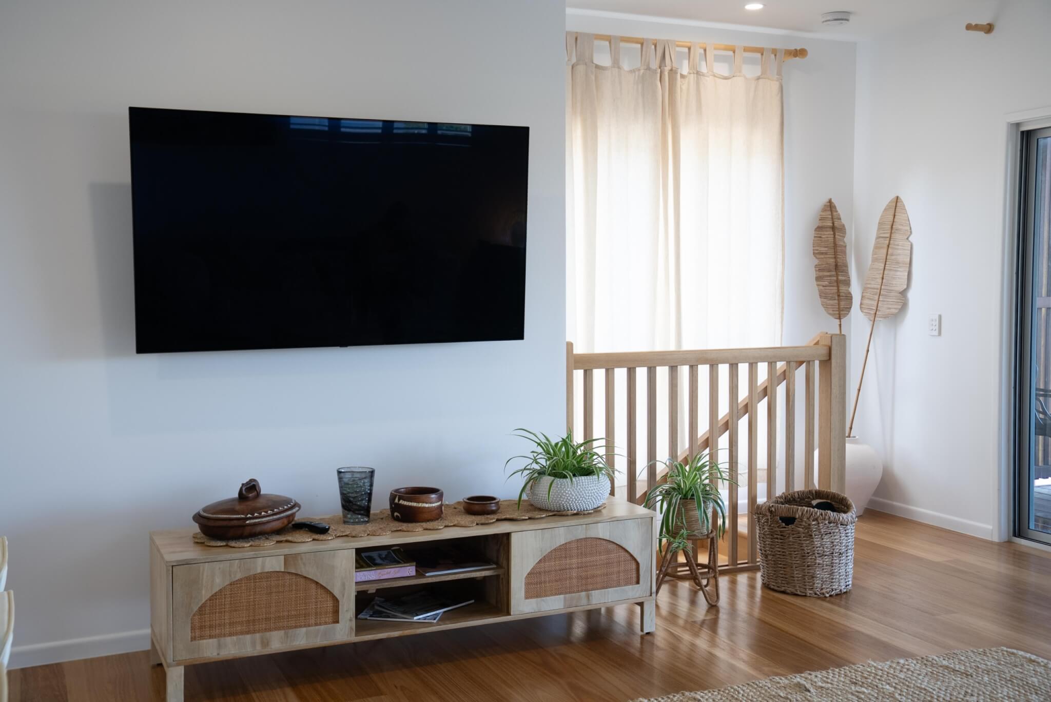 Coastal home accommodation bedroom with natural light Point Lookout