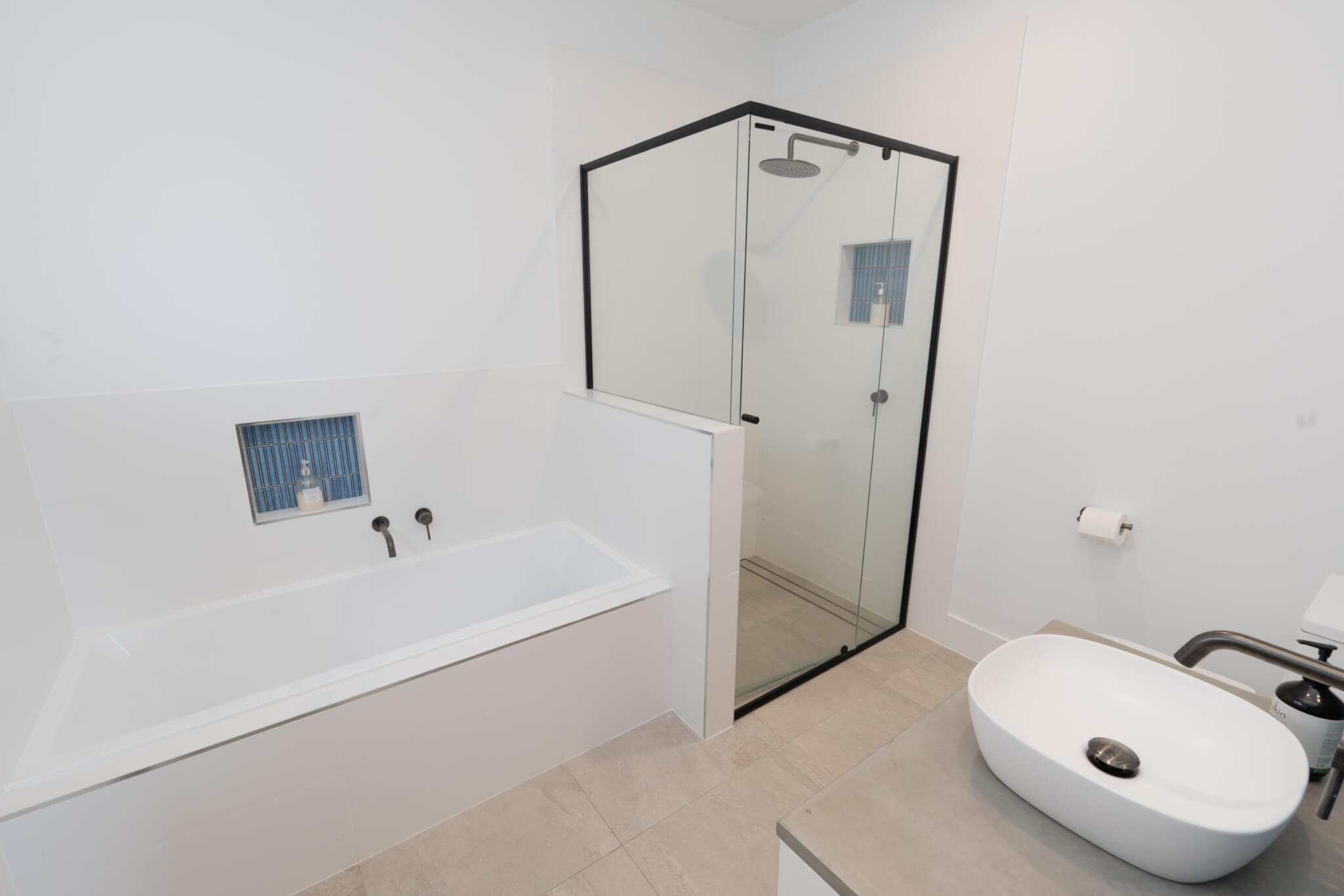 Coastal home accommodation bathroom with shower Point Lookout