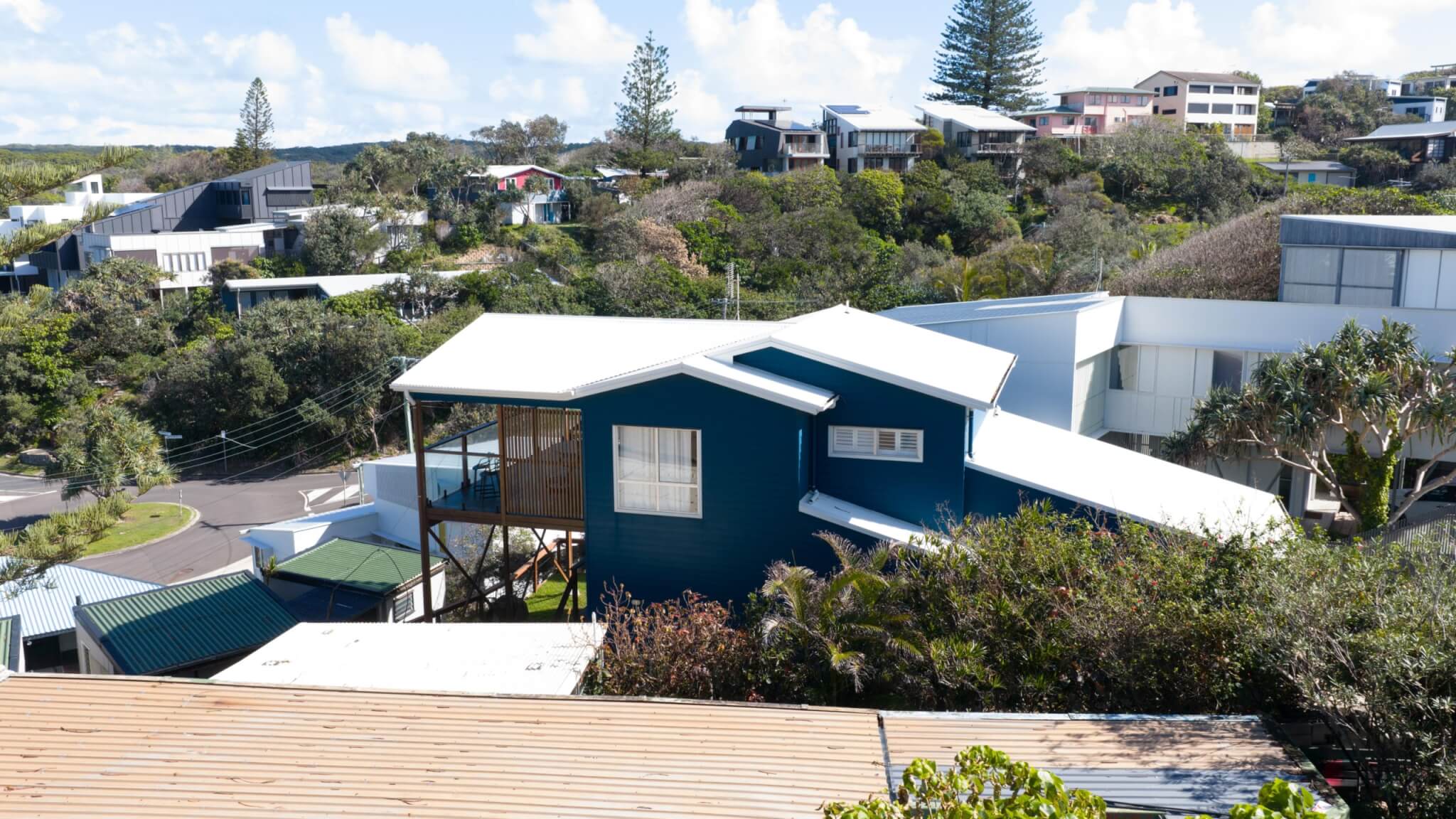 Coastal home accommodation open plan living area